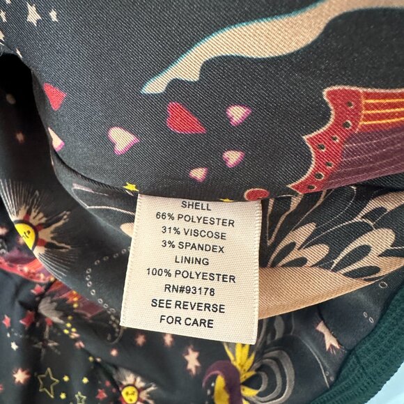 Green Blazer from Philosophy - Size 8 - Celestial print lining - Waffle texture - Picture 4 of 5